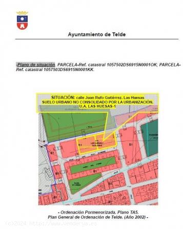 Vendemos una gran parcela urbana en Telde. Las Huesas. ¡ Consúltenos ! - LAS PALMAS