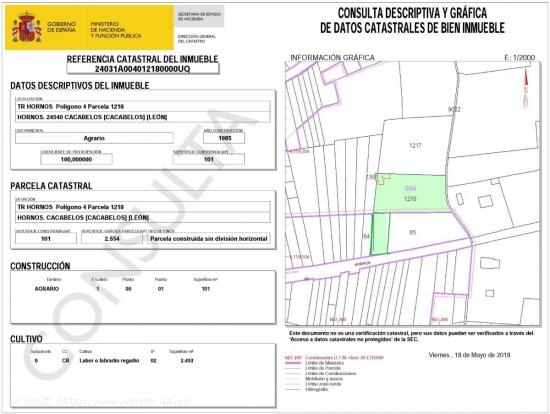venta parcela en Cacabelos - LEON