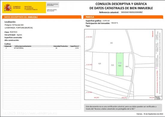 PARCELAS EN LA MATANZA- OPORTUNIDAD - MURCIA