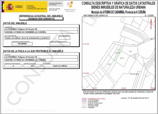 TERRENO URBANIZABLE EN SANTA CRUZ - A CORUÑA