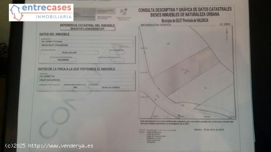 TERRENO EN URBANIZACIÓN GILET DE 906 m2 - VALENCIA