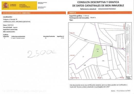 SE VENDEN 4 FINCAS RUSTICAS EN POLIGONO 4 DE ARCONES DESDE 2500€ - SEGOVIA