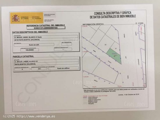 SE VENDE SUELO INDUSTRIAL 415M2 - Rafelbunyol