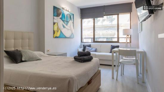  Moderno apartamento estudio con aire acondicionado en alquiler en el centro histórico de Madrid. -  