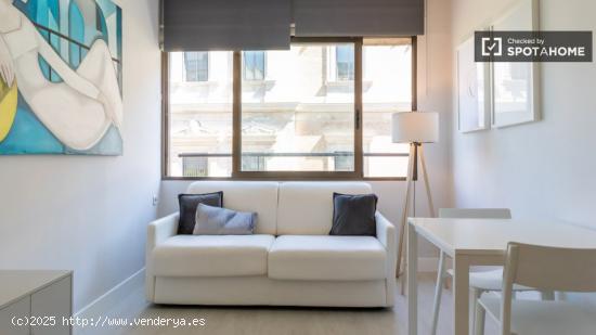 Moderno apartamento estudio con aire acondicionado en alquiler en el centro histórico de Madrid. - 