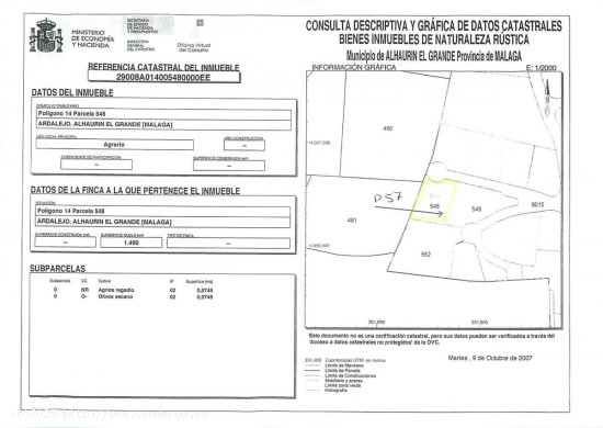 Parcela en venta en Alhaurín el Grande (Málaga)