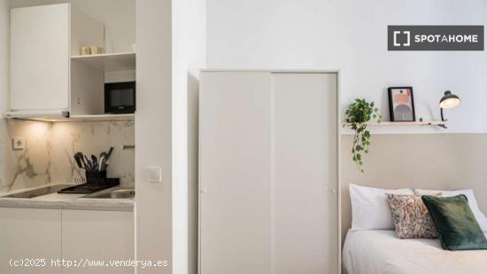 Habitación individual soleada con baño privado y con terraza - MADRID