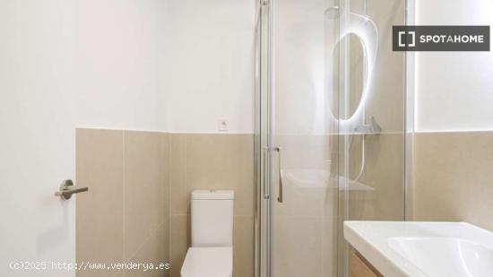 Habitación individual soleada con baño privado y con terraza - MADRID