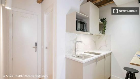 Habitación individual soleada con baño privado y con terraza - MADRID