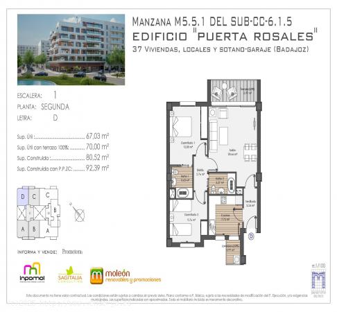 EDIFICIO PUERTA ROSALES: ÚLTMO APARTAMENTO!! 2 DORMITORIOS CON TERRAZA, PISCINA Y GIMNASIO! - BADAJ