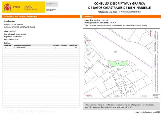 Parcela urbana en Rincón de Seca - MURCIA