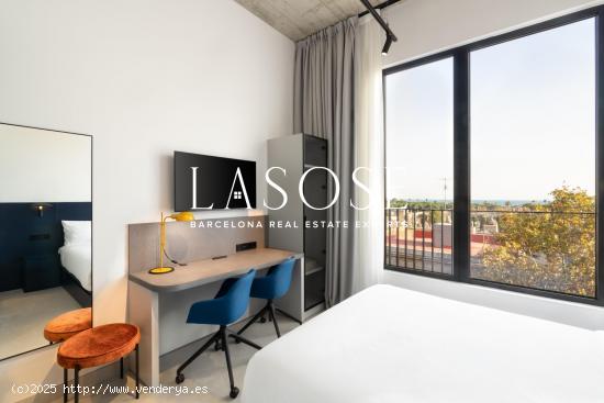 Acogedor estudio con vistas al mar en un lujoso coliving a pocos metros de la playa de Bogatell - BA